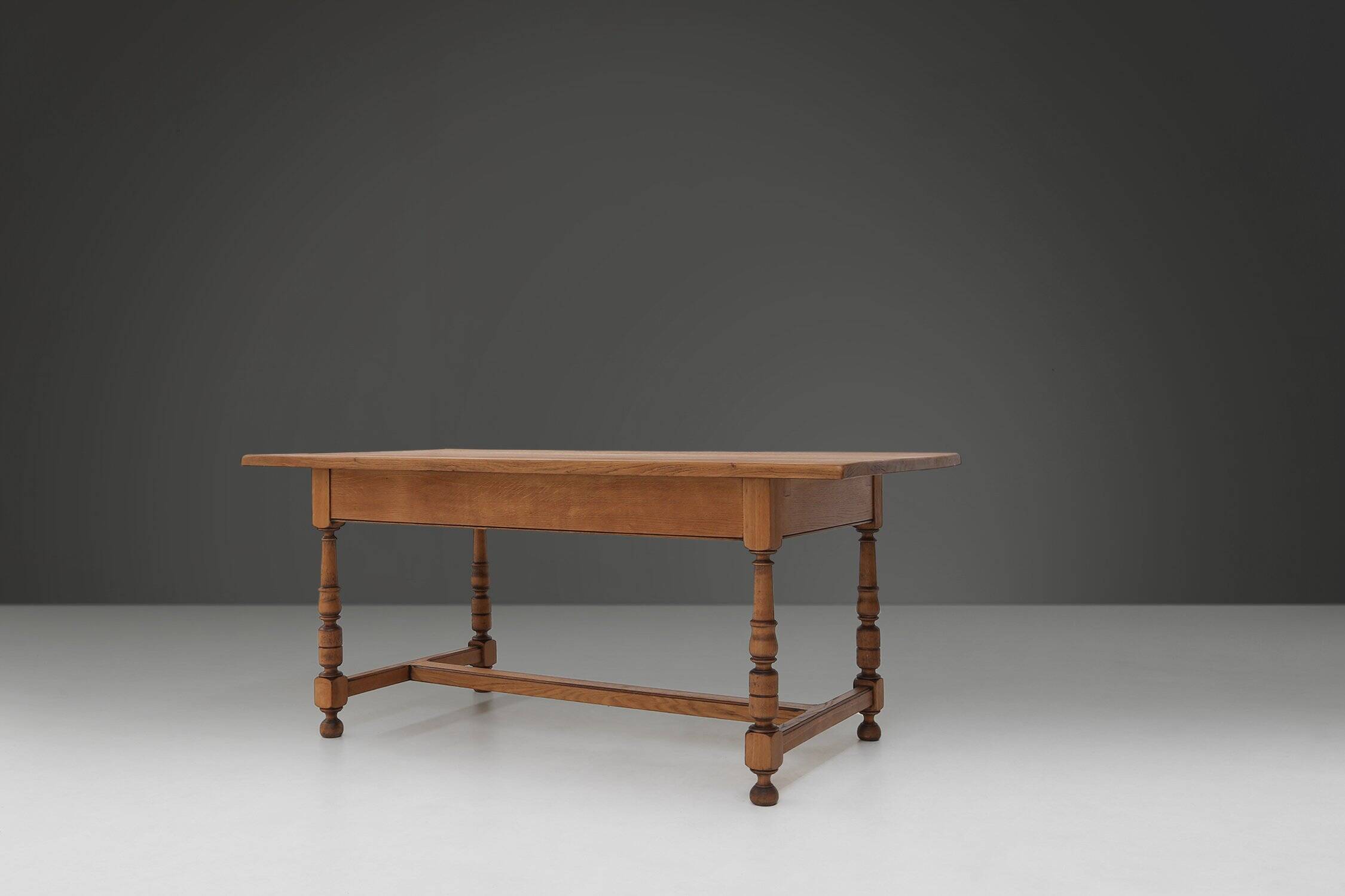 20th Century Belgian Oak Dining Table