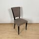 Art Deco Chairs in Black Lacquer & Grey Alcantara, France, 1930s, Set of 6