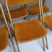 Set of 6 Souvignet conference chairs, vintage, in saffron velvet