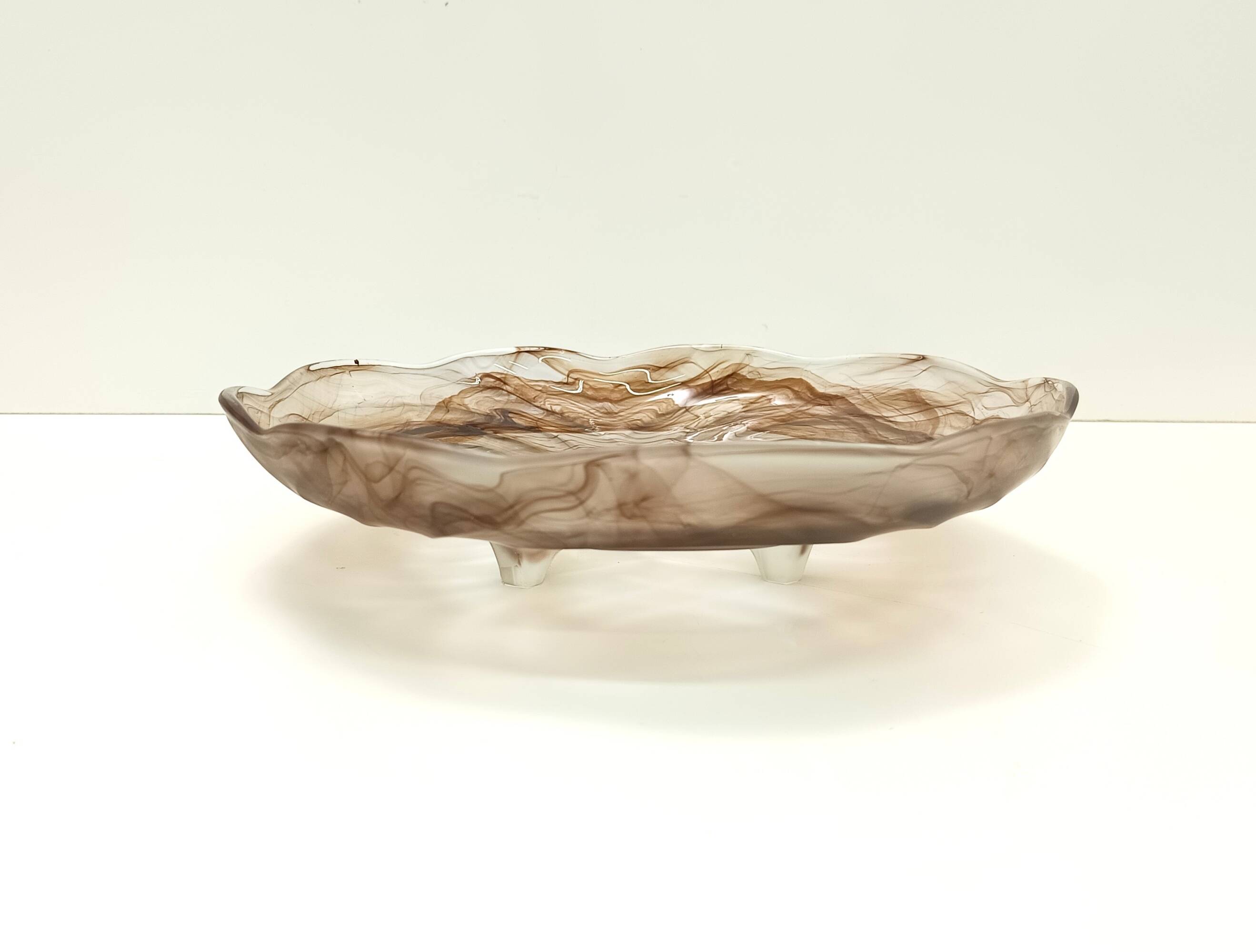 Sepia Cloud Glass Bowl or Centerpiece mod. Rotterdam by Walther & Sohne