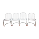 Set of four chrome metal wired chairs by Gastone Rinaldi / vintage 70s