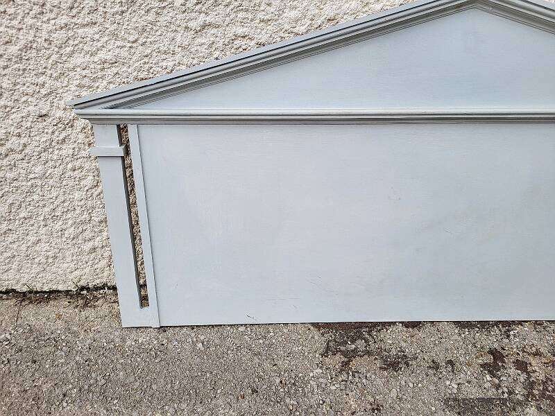 HEADBOARD IN WOOD PAINTED GREY, RECENT HANDMADE MANUFACTURE