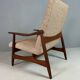 Danish teak armchair newly upholstered, 1960s
