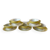Set of 5 cups and yellow chick subcups Moulin des Loups 50s