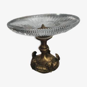 Coupe en bronze et cristal Napoléon III