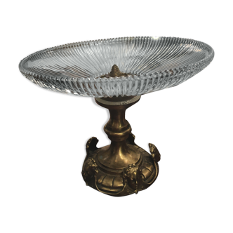 Coupe en bronze et cristal Napoléon III