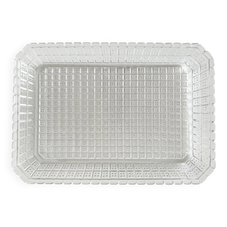 Antique transparent chiseled glass dish