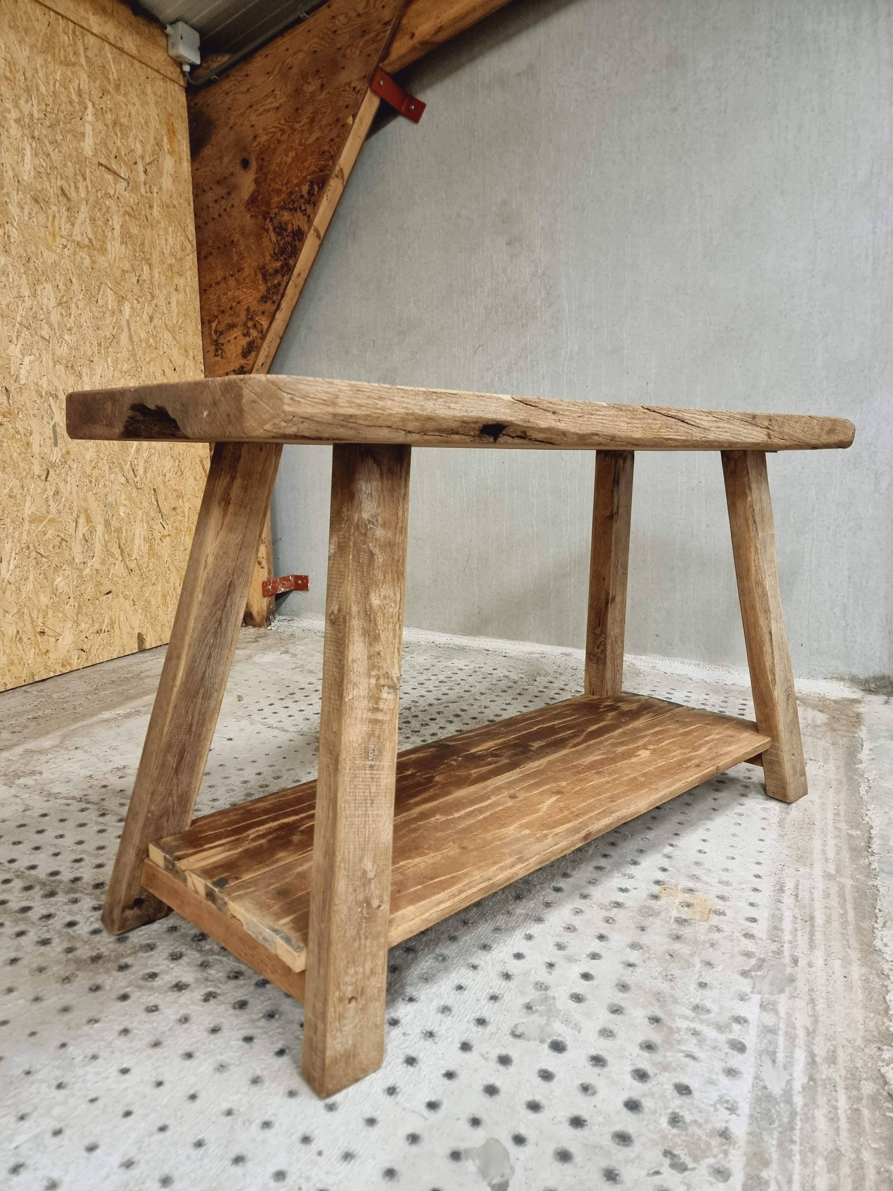 Old workbench work table bathroom furniture side table 55 x 137 cm