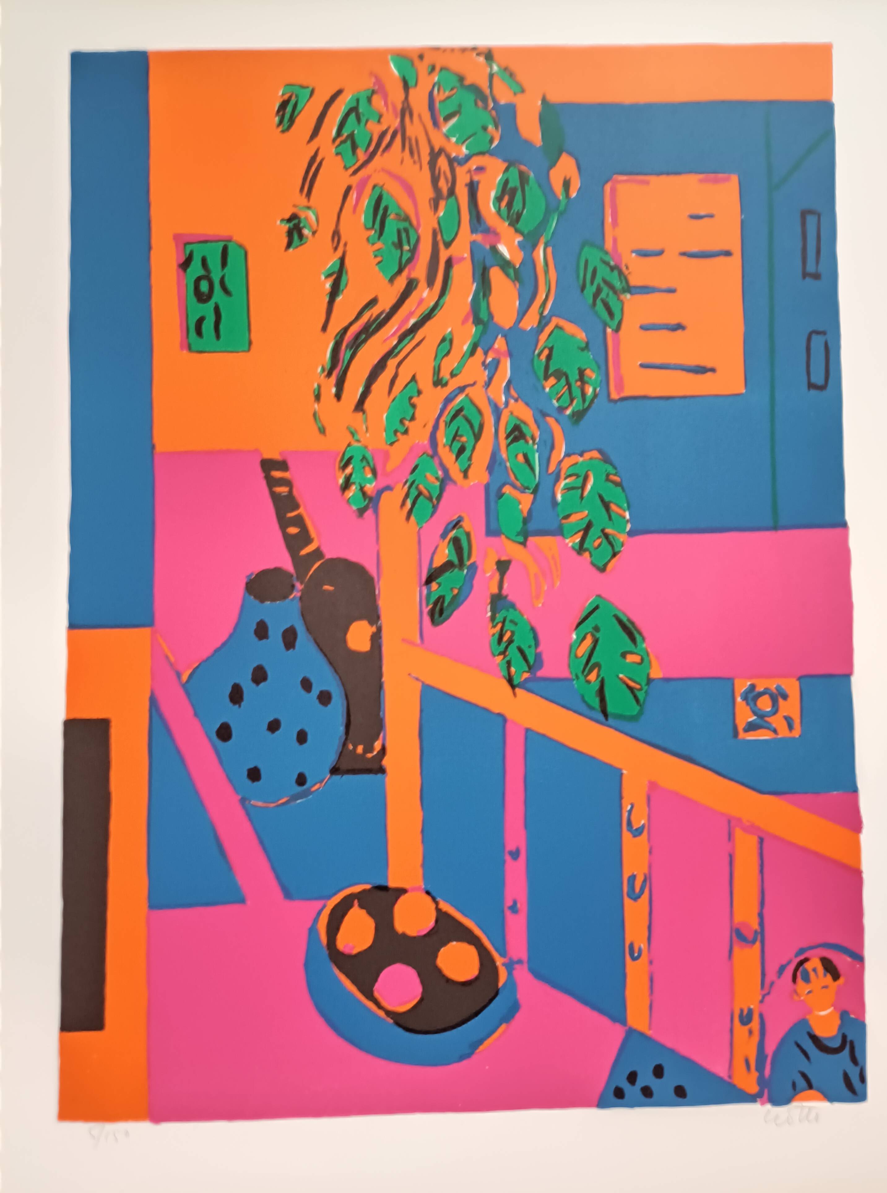 Numbered and signed lithograph by Paul Crotto "Interior View"