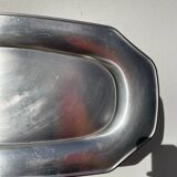 Large, long oval stainless steel platter by Rémy Letang