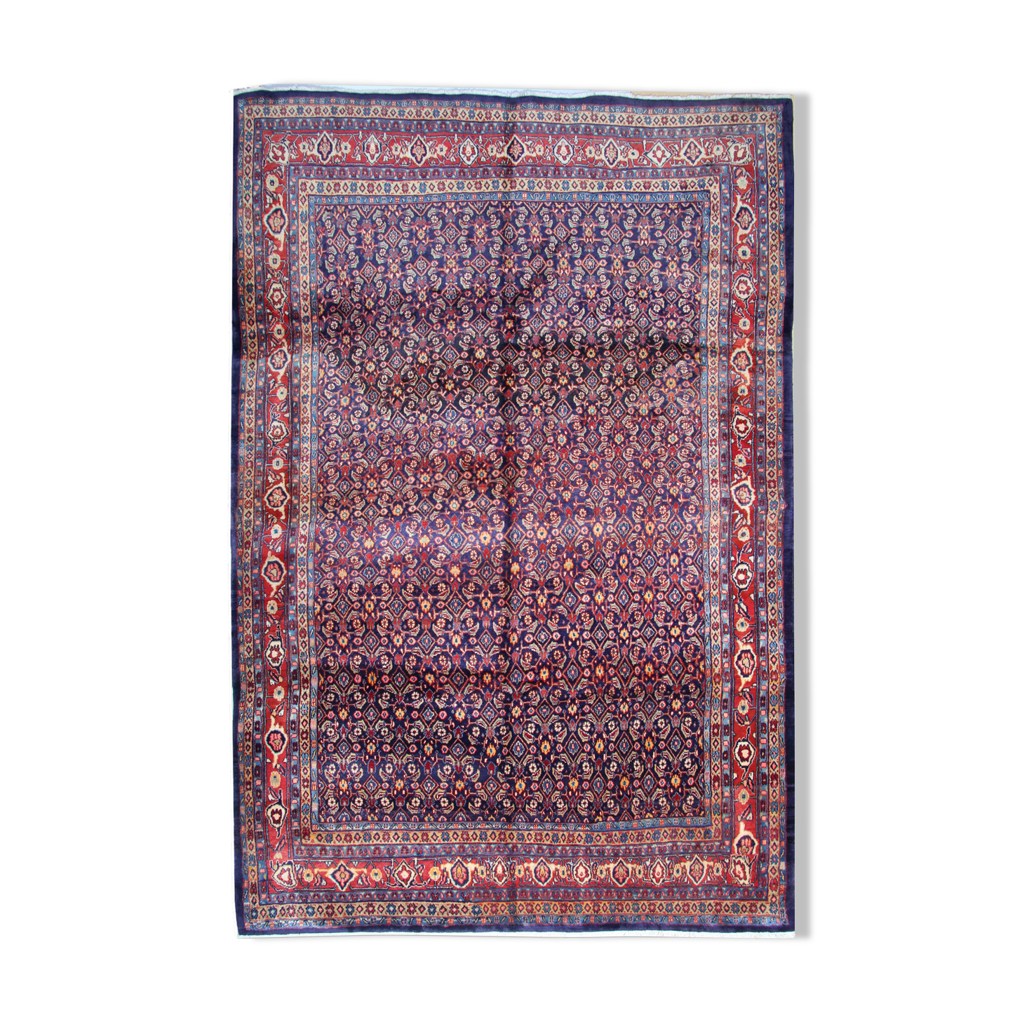 Hand made oriental wool area traditional red purple carpet- 275x325cm