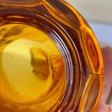 6 amber smoked glass orangeade glasses made in Italy