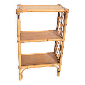 Rattan shelf on legs circa 1970