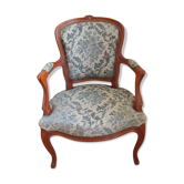 Fauteuil de style Louis XV bleu