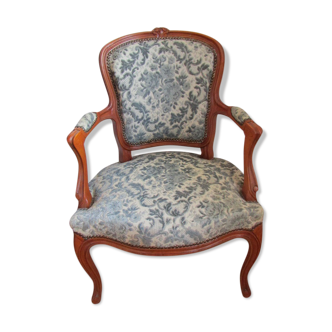 Fauteuil de style Louis XV bleu