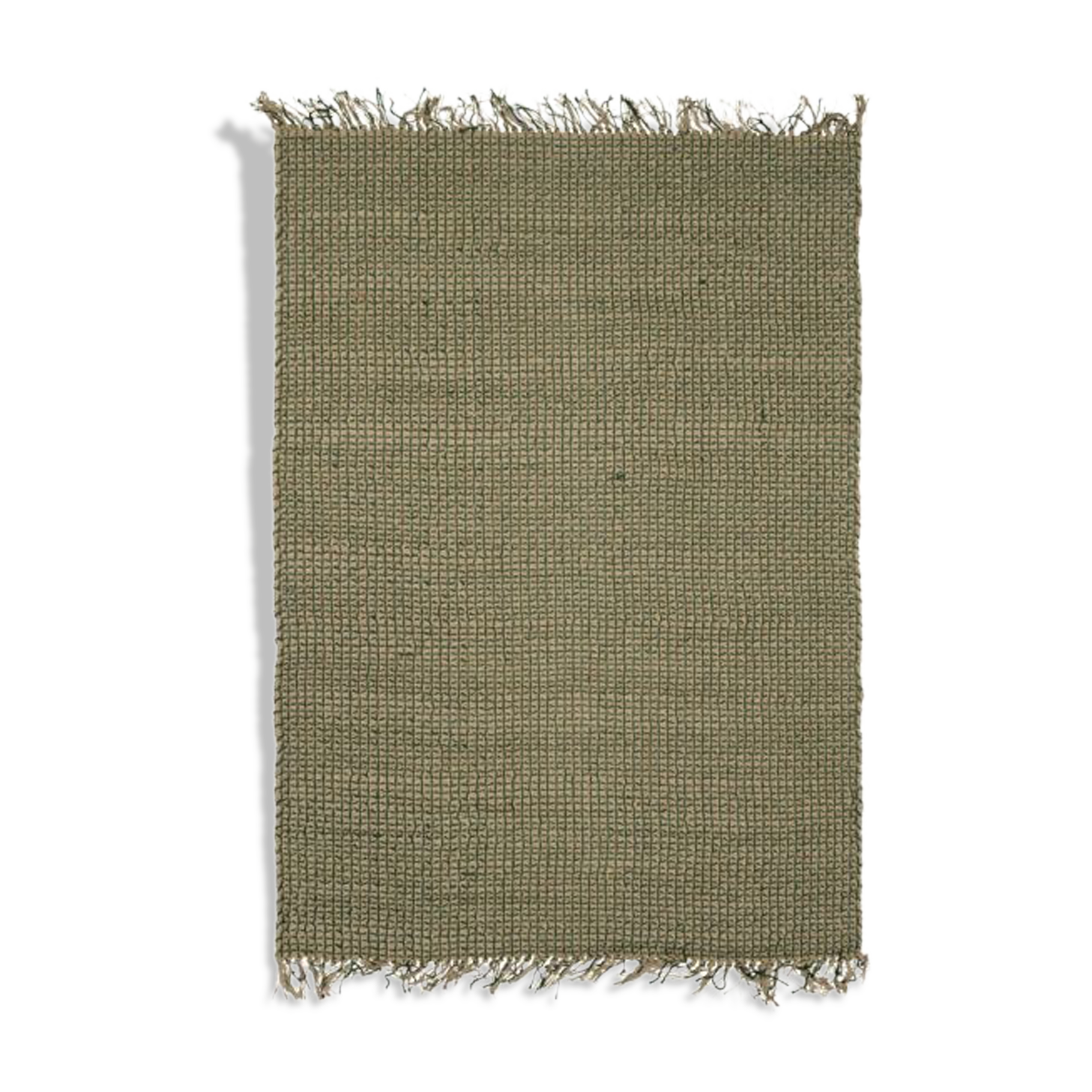 Carpet in jute and green cotton 120 x 170 cm