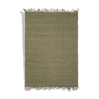 Carpet in jute and green cotton 120 x 170 cm