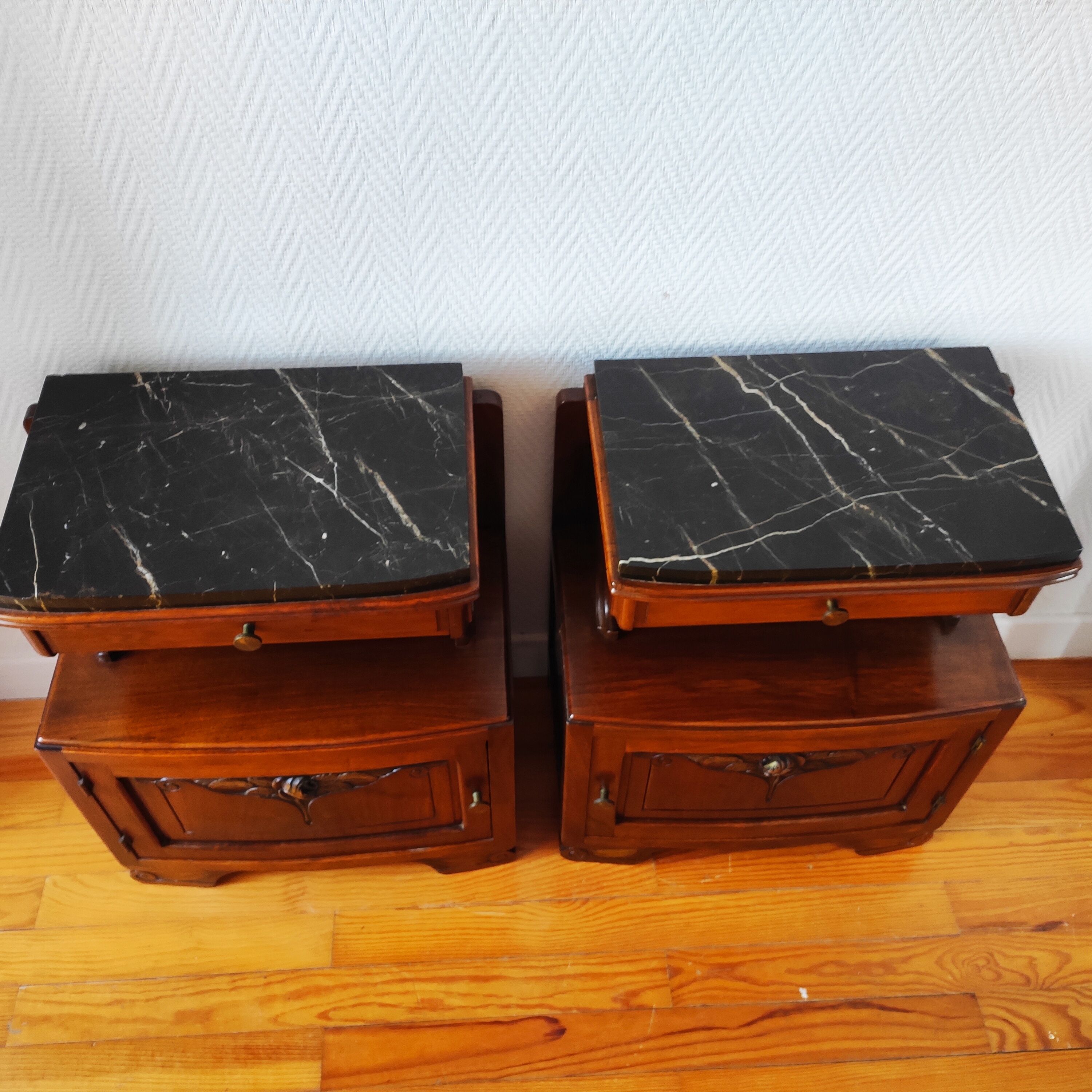 Pair of art deco bedside tables