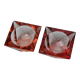 Duo of pink faceted ashtrays by Seguso, murano, italy, 1970