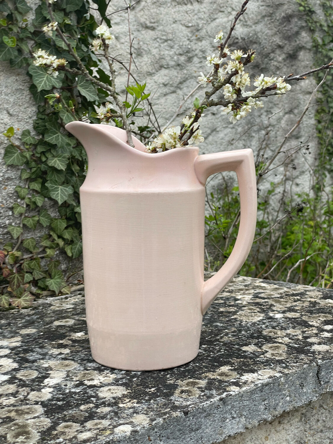 St Amand pink earthenware pitcher