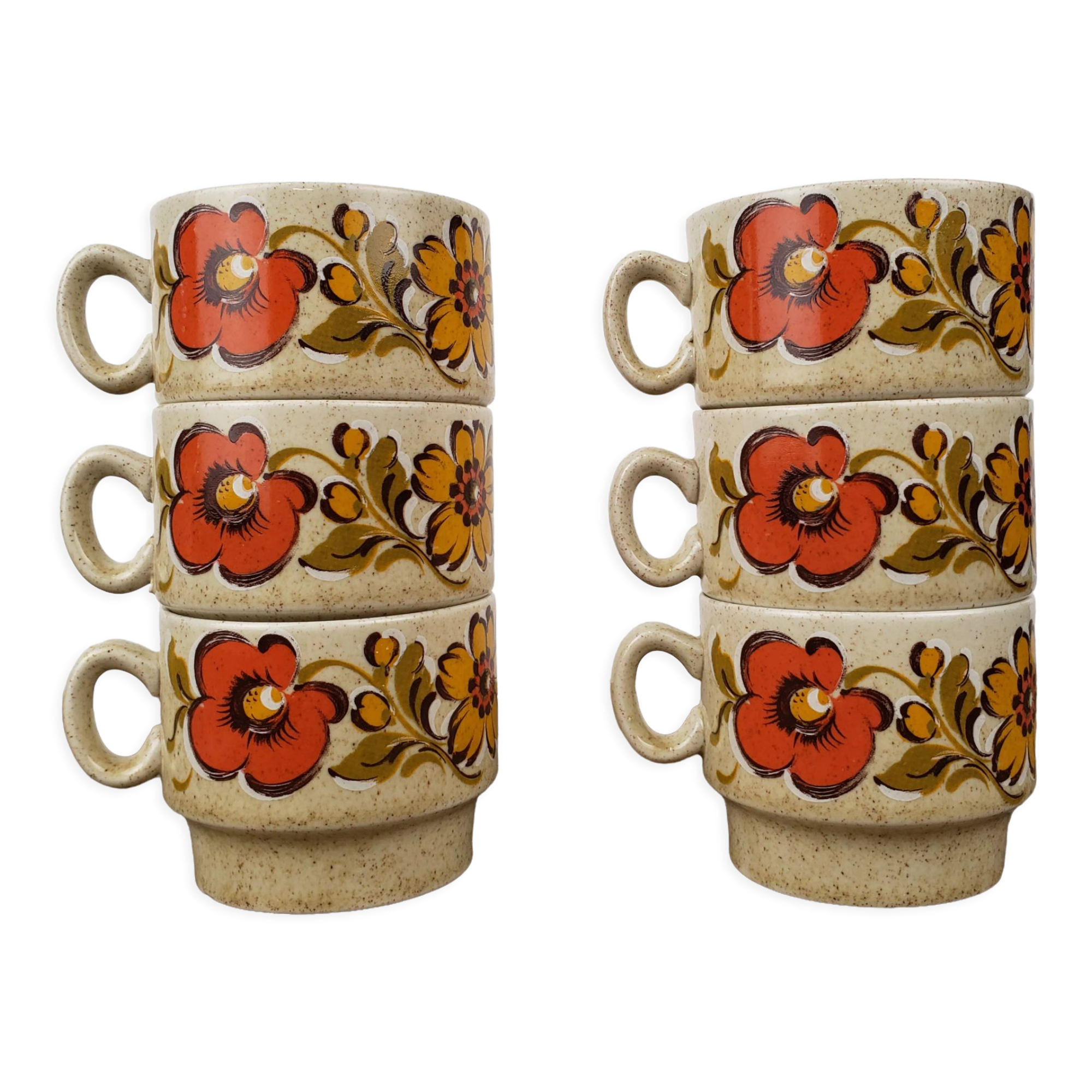Vintage cups 70' x6 - Weidmann, Italian porcelain