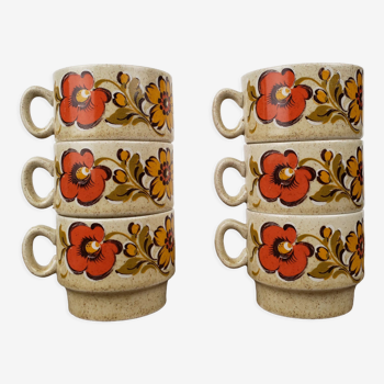 Vintage cups 70' x6 - Weidmann, Italian porcelain