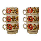 Vintage cups 70' x6 - Weidmann, Italian porcelain