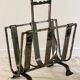 Porte-revues acier brutaliste vintage