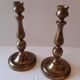 Lot of 2 old bronze candlesticks