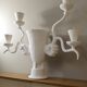 Lampe sculpture en plâtre