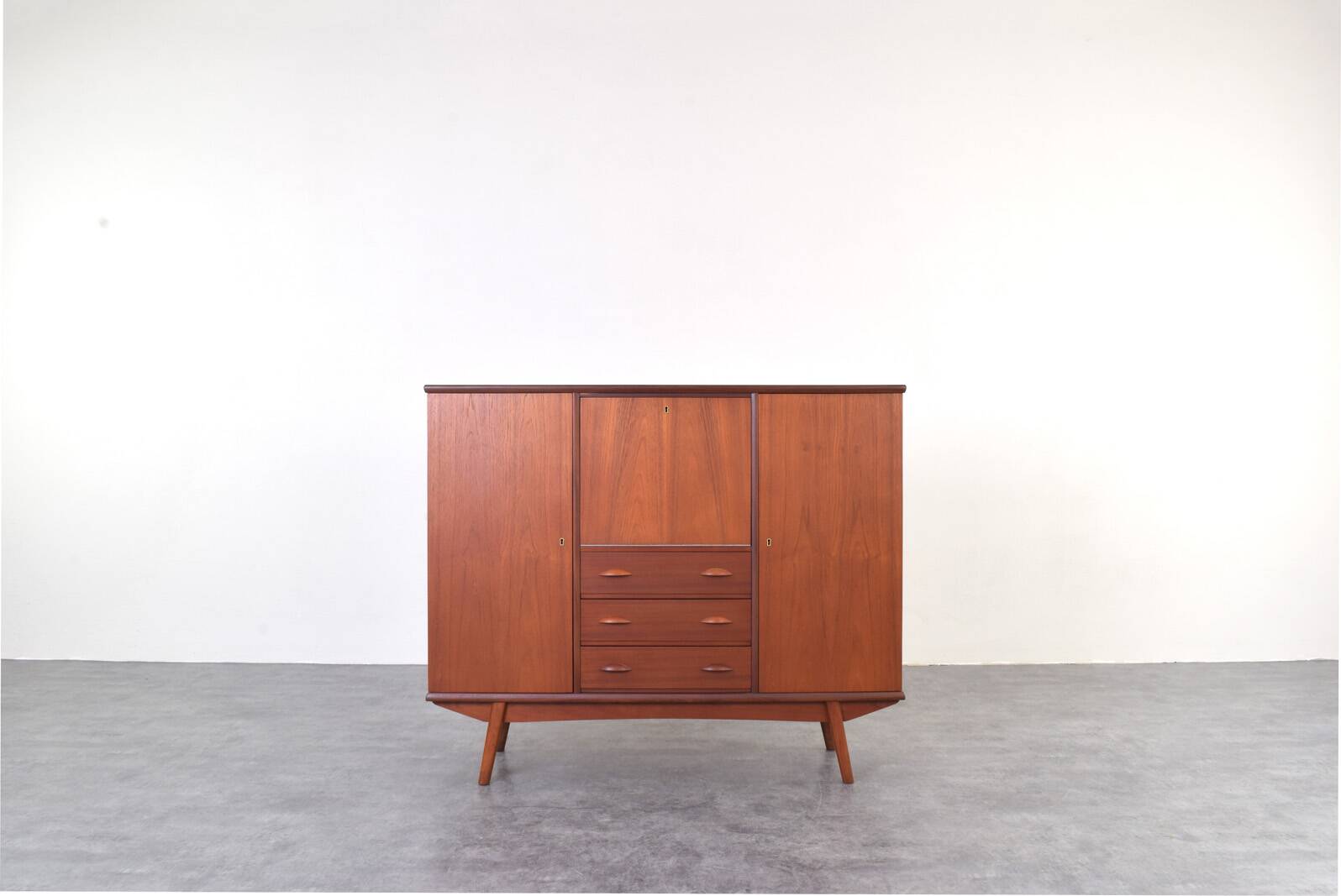 Mid-Century Danish Teak Highboard, 1960s.