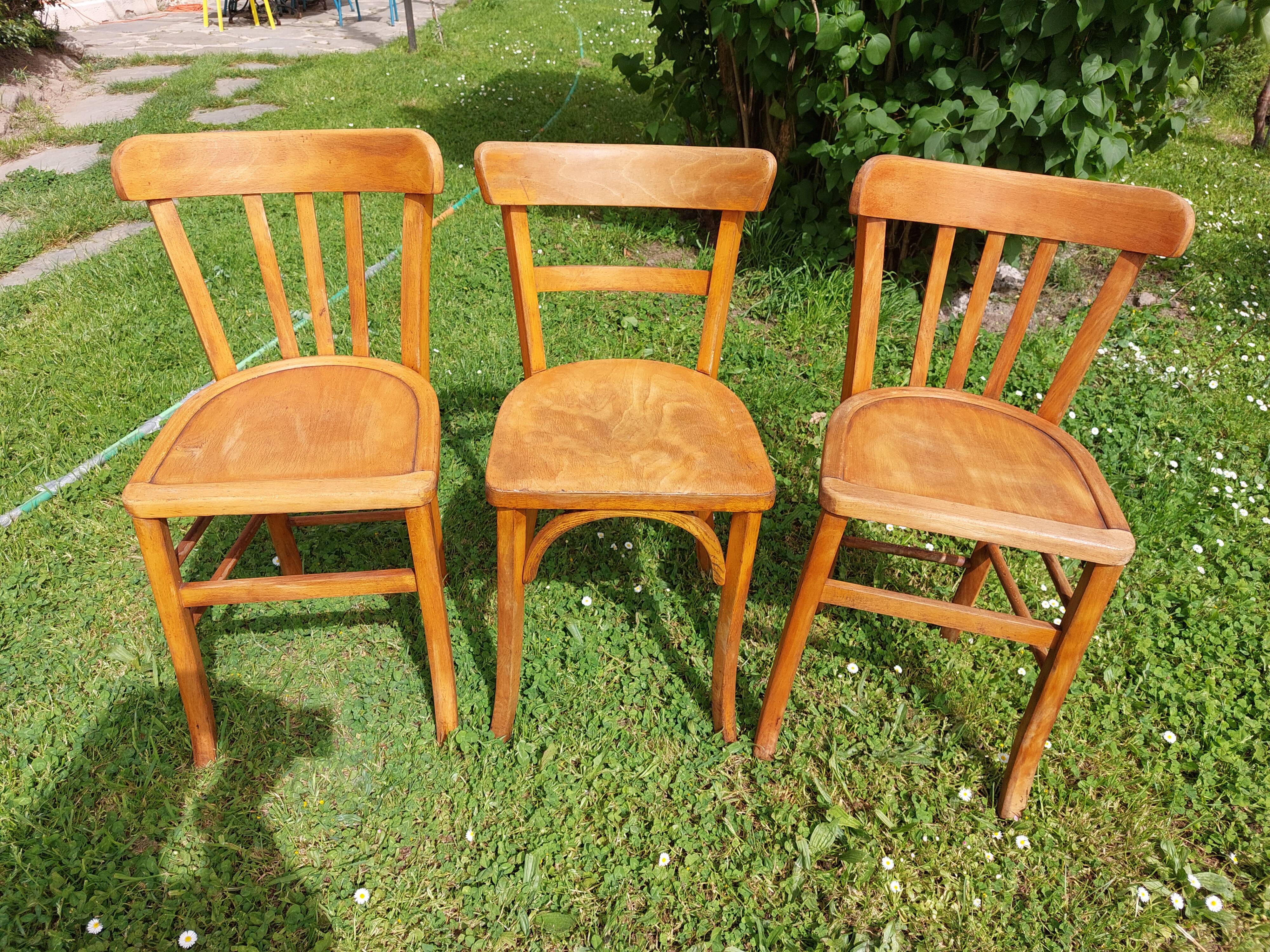 6 sanded bistro chairs