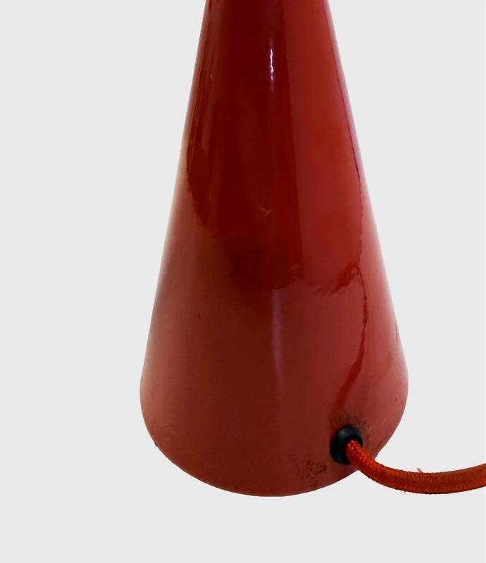 80's style table lamp Max Bill, Egoluce, vintage brown-red.