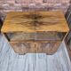Restored Compact Art Deco Walnut Cabinet with Engraved Glass 1930s