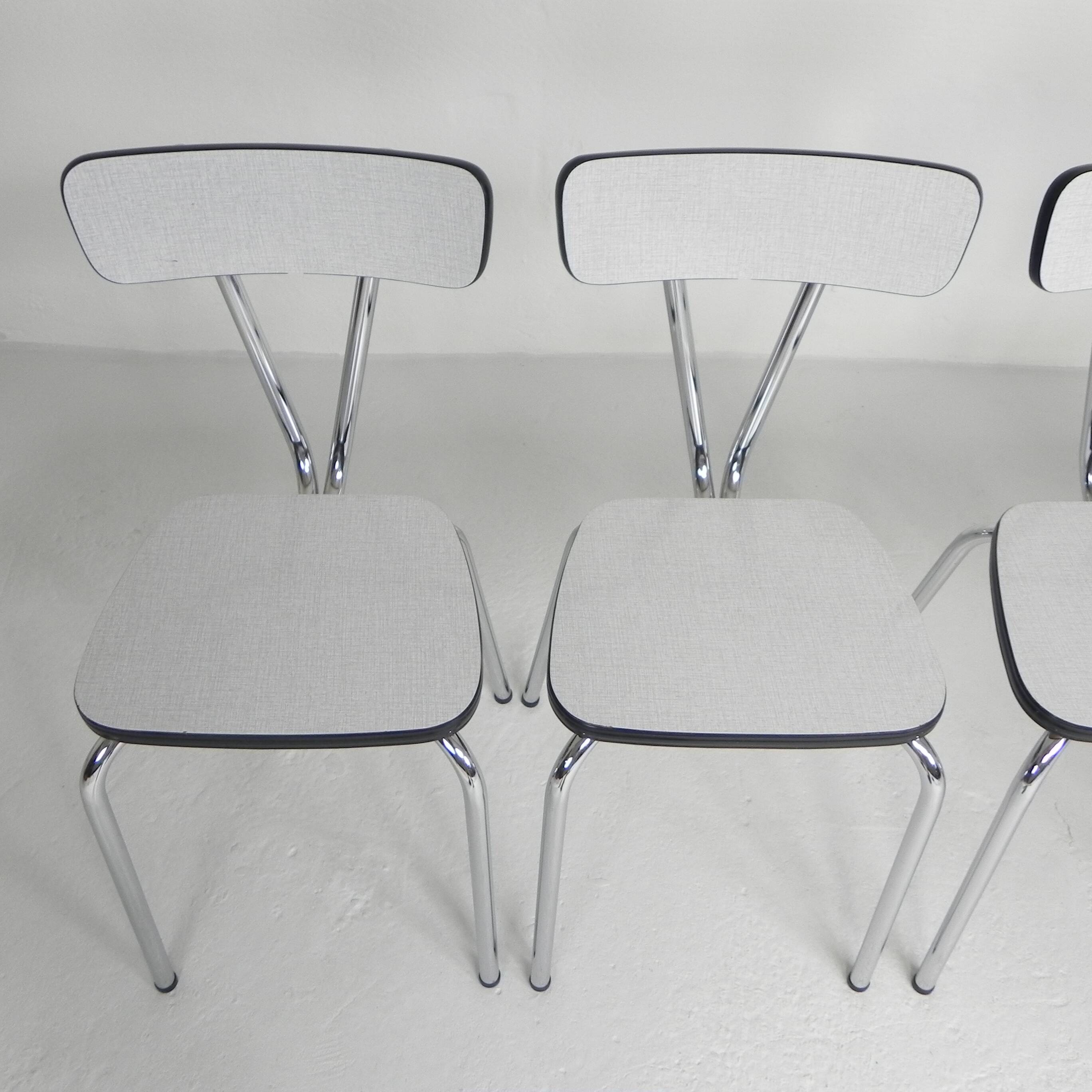 Set of 4 Formica dining chairs, 1960s