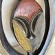 Masque africain bois sculpté polychrome