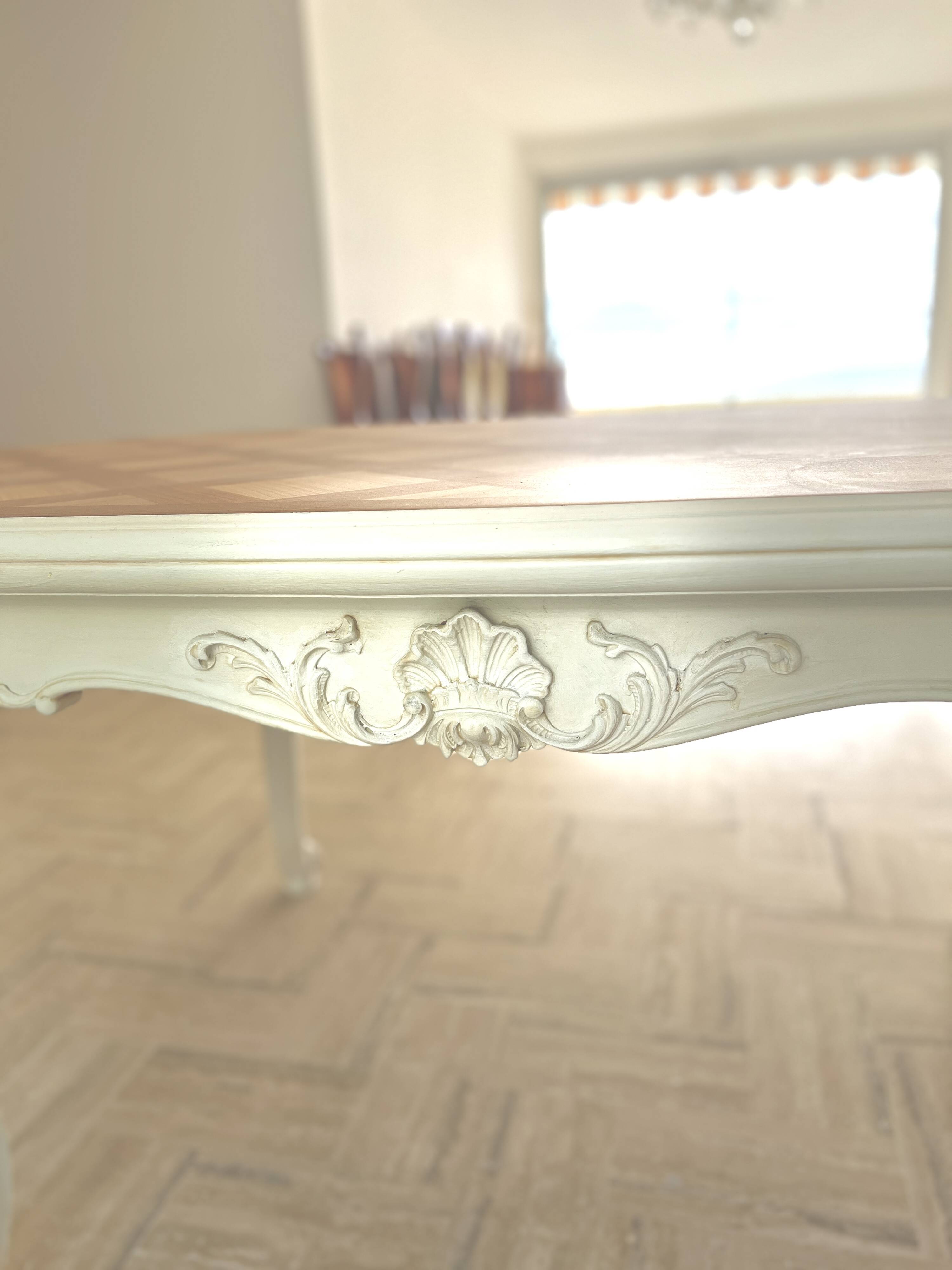 Cherry wood table with marquetry – Louis XV style