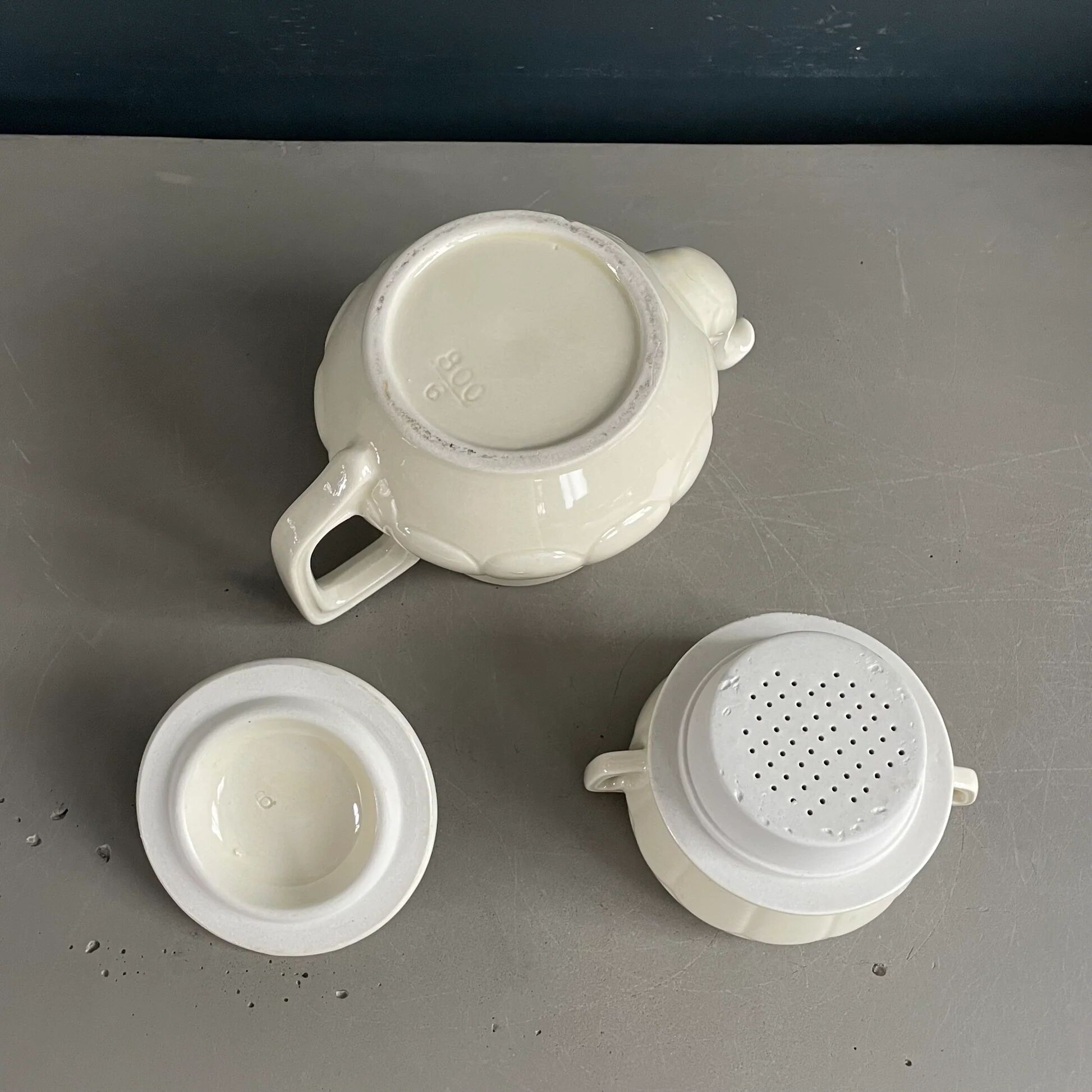 Old coffee pot with ceramic filter