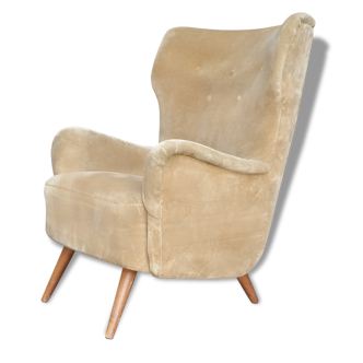 1 fauteuil bergere Wing Chair années 50 60 Danois