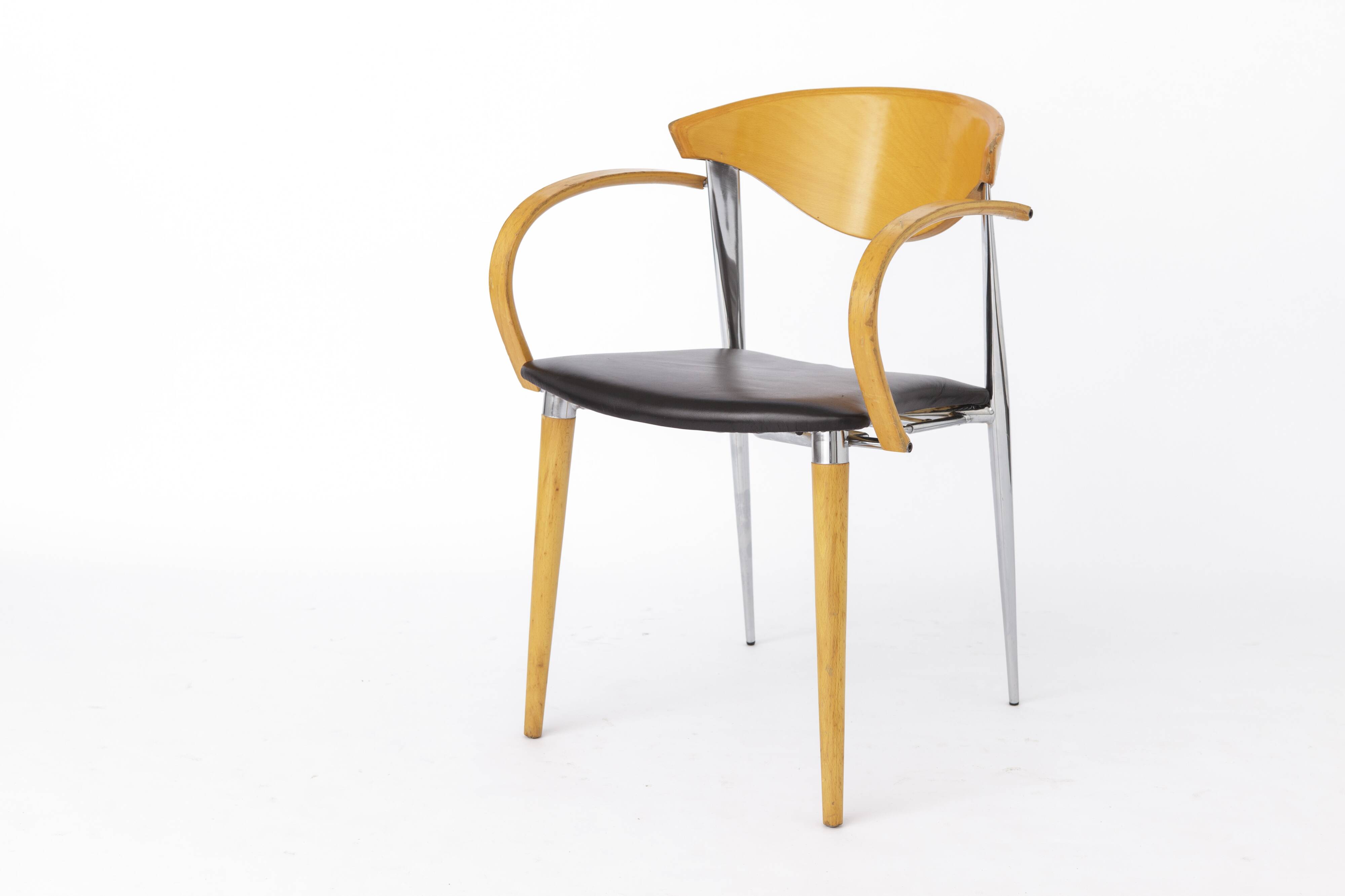 4 Chaises Vintage 1980, par Capdell, Espagne, Modèle : Paco, Empilables