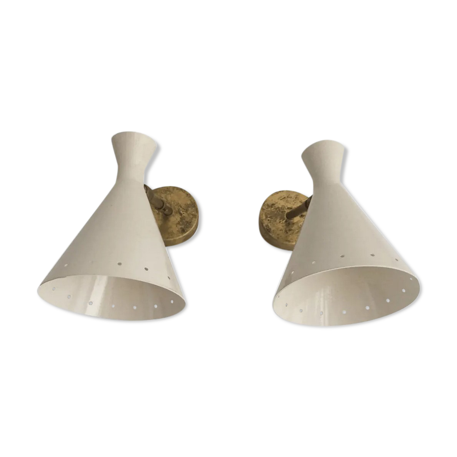Pair wall lamps white casserole
