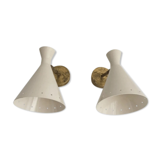 Paire appliques cocotte blanc