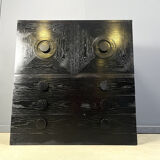 Black brutalist bar cabinet, 1970s