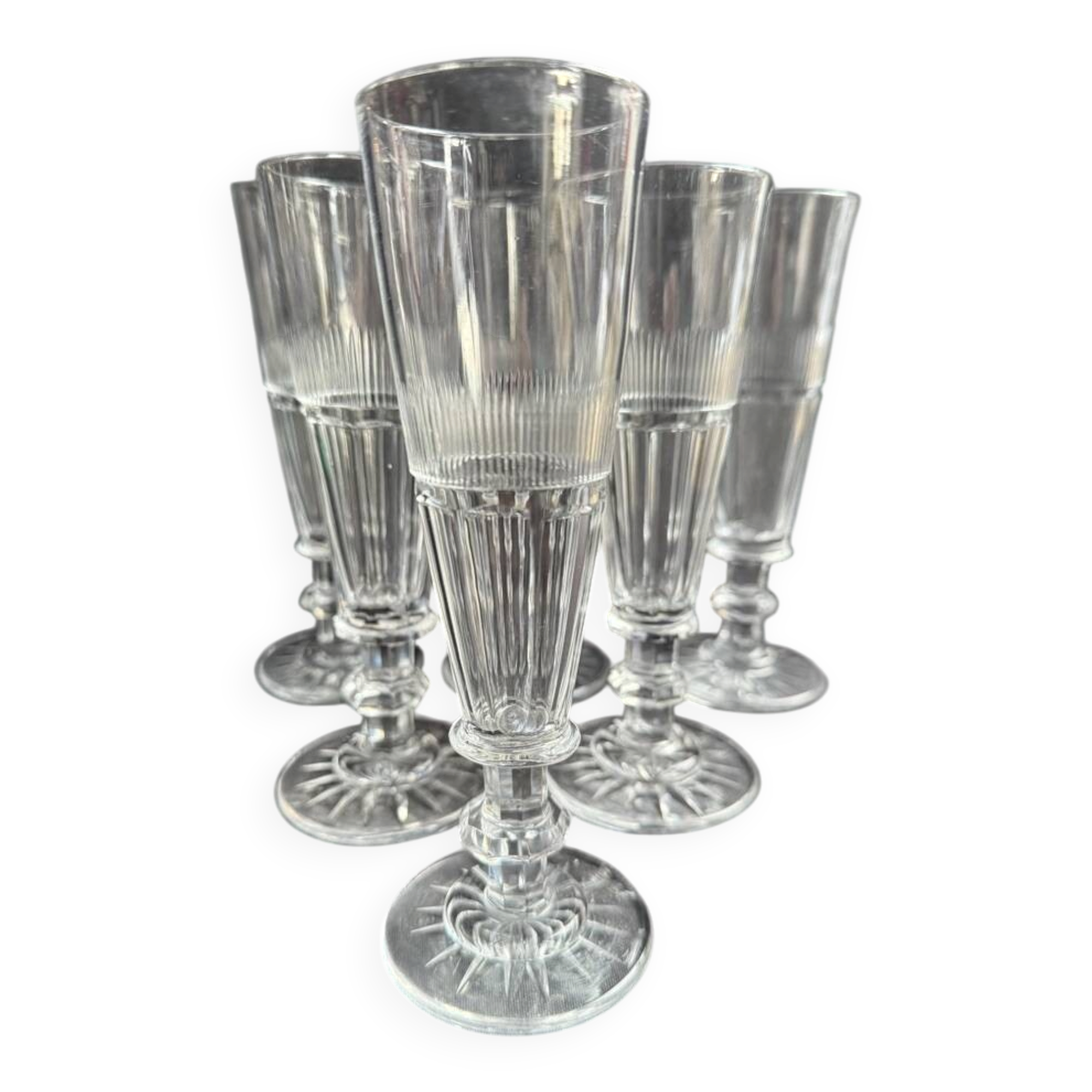6 Flûtes Baccarat/Saint Louis XIXème