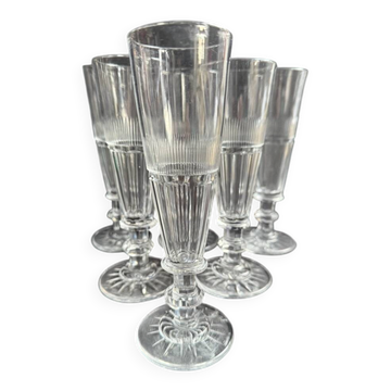 6 Baccarat/Saint Louis flutes 19th century