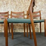 4 chaises en teck Niels O. Möller pour J.L. Moller’s 60