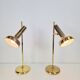 Vintage Brass Trumpet Table Lamps by Solken Leuchten, 1970s, Set of 2