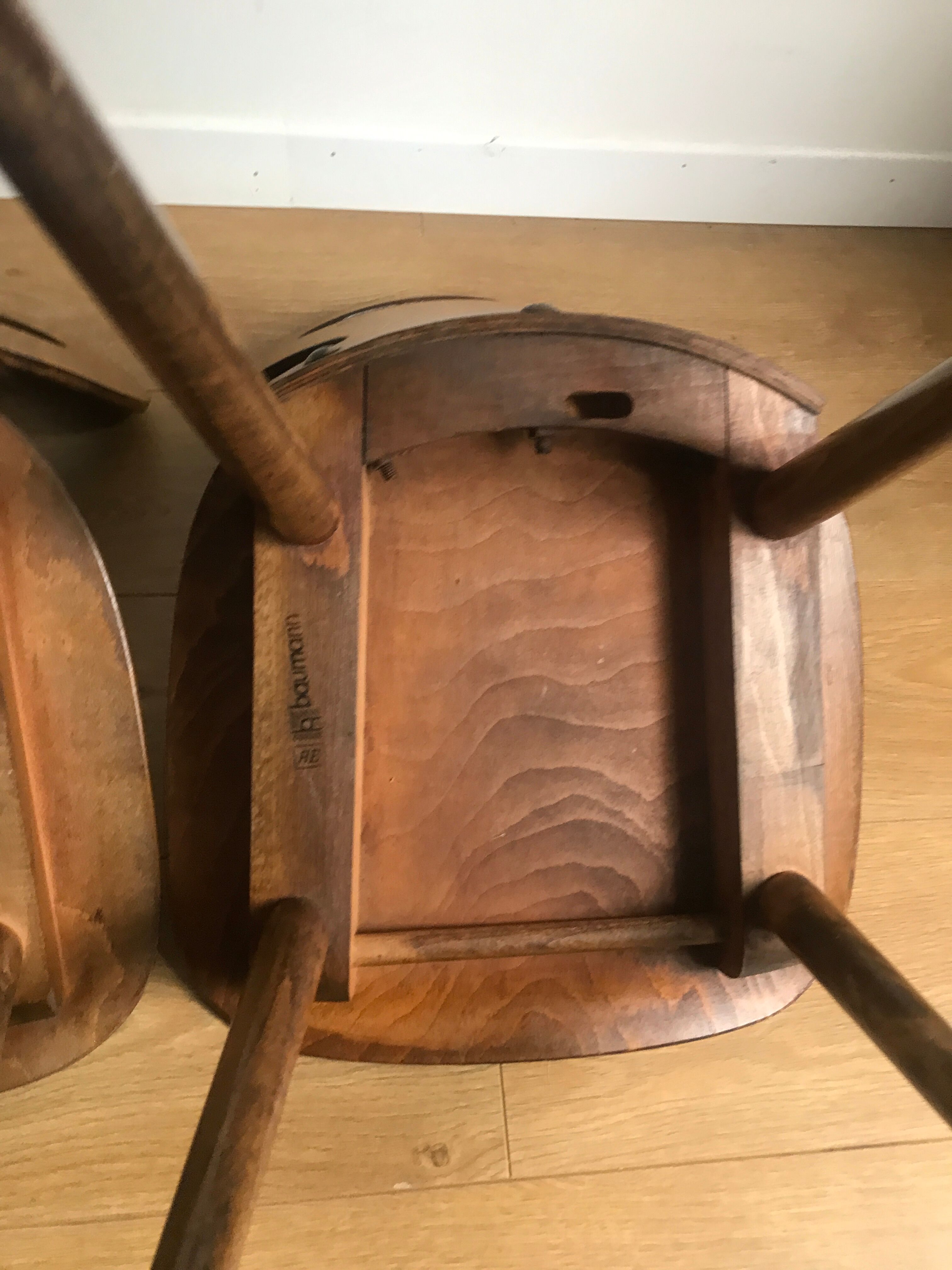 Pair of bistro chairs "rustic" model of baumann called "ant"