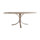 Oval table roche bobois in marble and chrome steel of the 70s