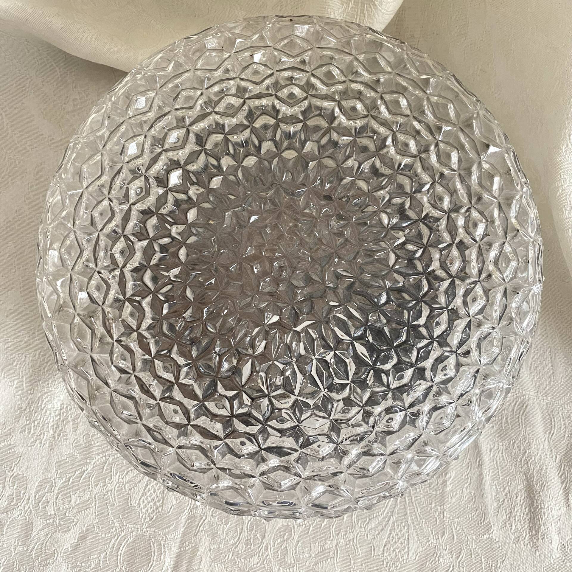 Plafonnier rond verre moulé 29 cm